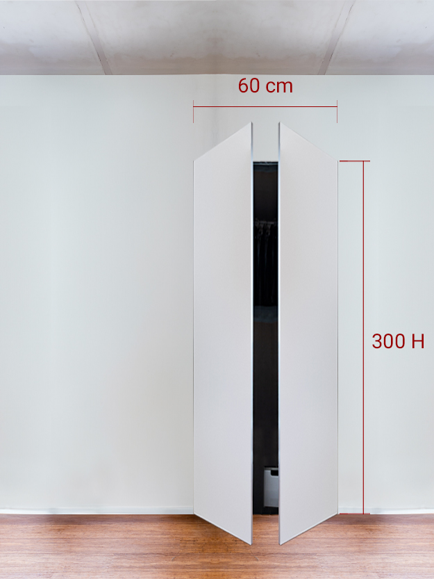 Armadio filomuro a 2 ante simmetriche cm 60×300