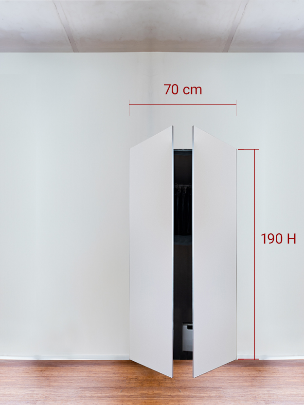 Armadio filomuro a 2 ante simmetriche cm 70×190