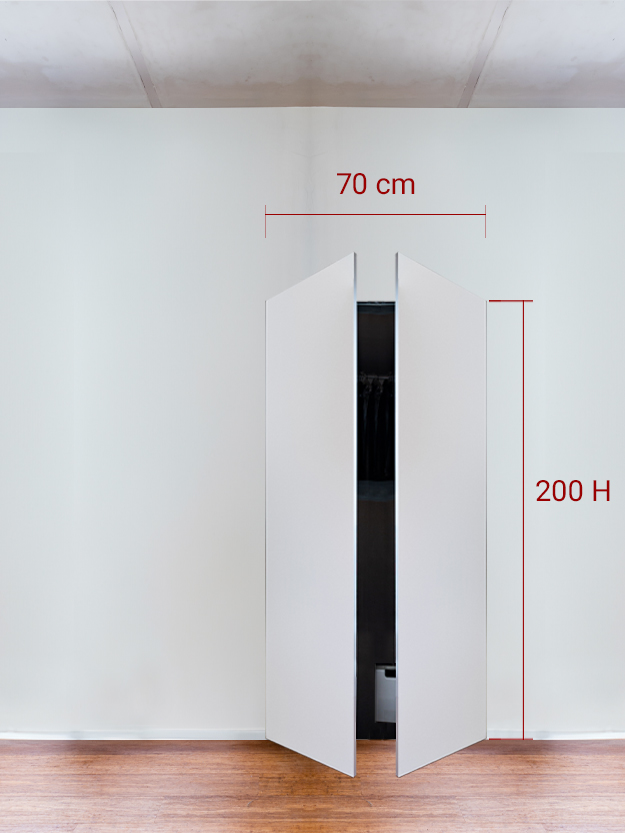 Armadio filomuro a 2 ante simmetriche cm 70×200