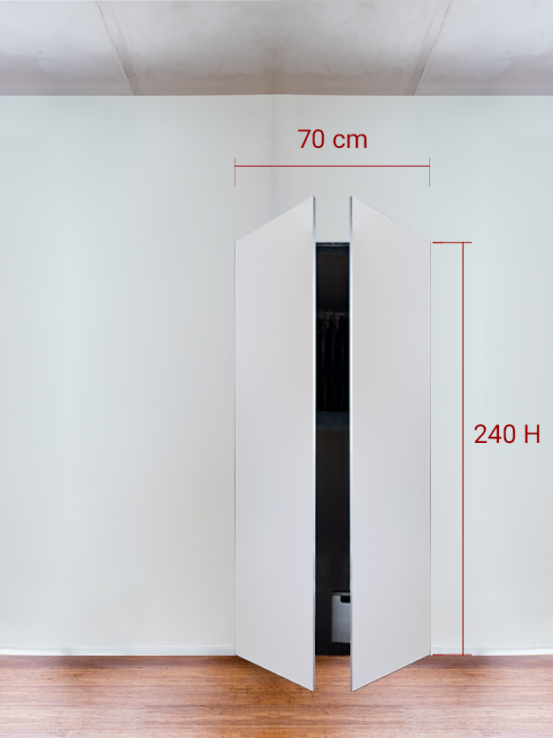 Armadio filomuro a 2 ante simmetriche cm 70×240