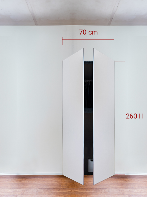 Armadio filomuro a 2 ante simmetriche cm 70×260