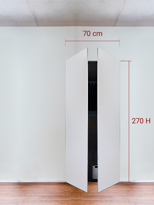 Armadio filomuro a 2 ante simmetriche cm 70×270