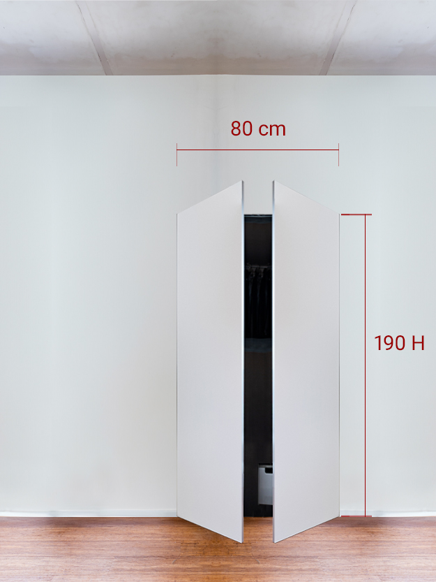 Armadio filomuro a 2 ante simmetriche cm 80×190