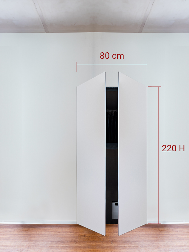 Armadio filomuro a 2 ante simmetriche cm 80×220