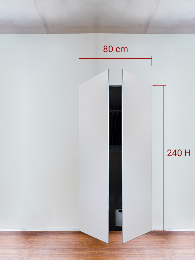 Armadio filomuro a 2 ante simmetriche cm 80×240