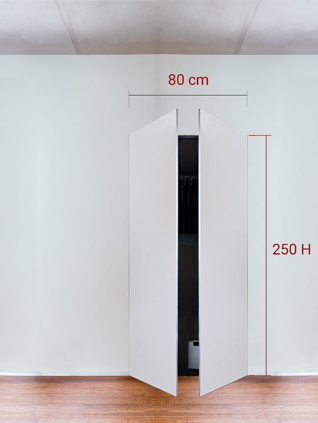 Armadio filomuro a 2 ante simmetriche cm 80×250