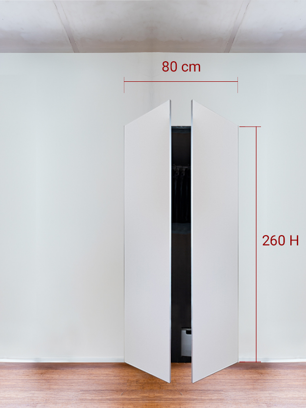 Armadio filomuro a 2 ante simmetriche cm 80×260