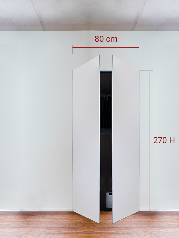 Armadio filomuro a 2 ante simmetriche cm 80×270