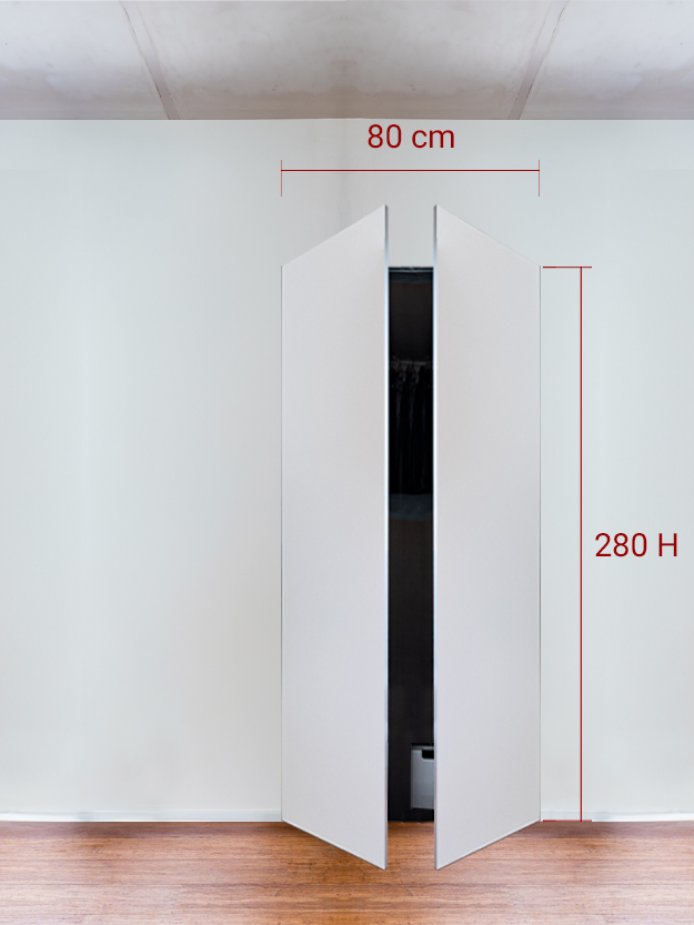 Armadio filomuro a 2 ante simmetriche cm 80×280