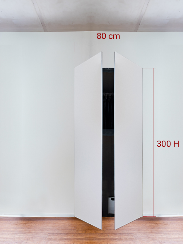 Armadio filomuro a 2 ante simmetriche cm 80×300