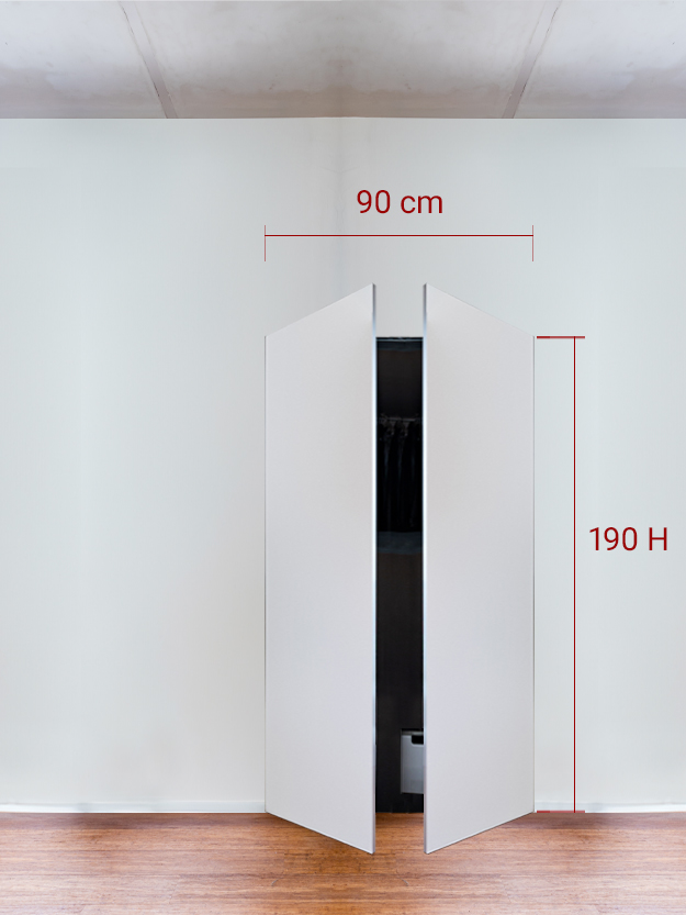 Armadio filomuro a 2 ante simmetriche cm 90×190