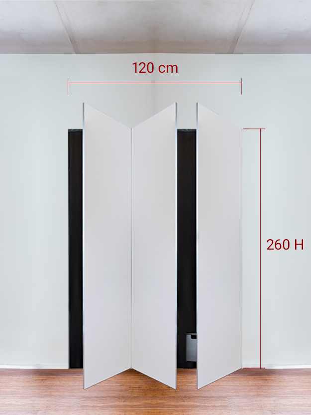 Armadio filomuro a 3 ante simmetriche cm 120×260