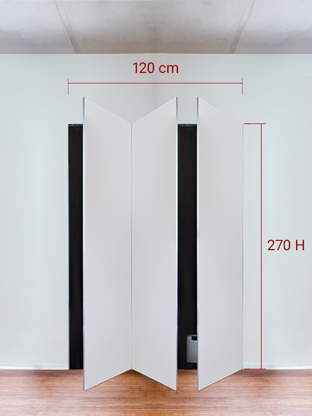 Armadio filomuro a 3 ante simmetriche cm 120×270