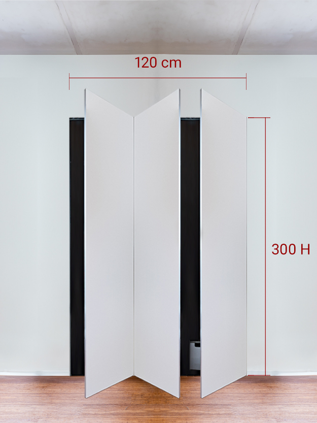 Armadio filomuro a 3 ante simmetriche cm 120×300