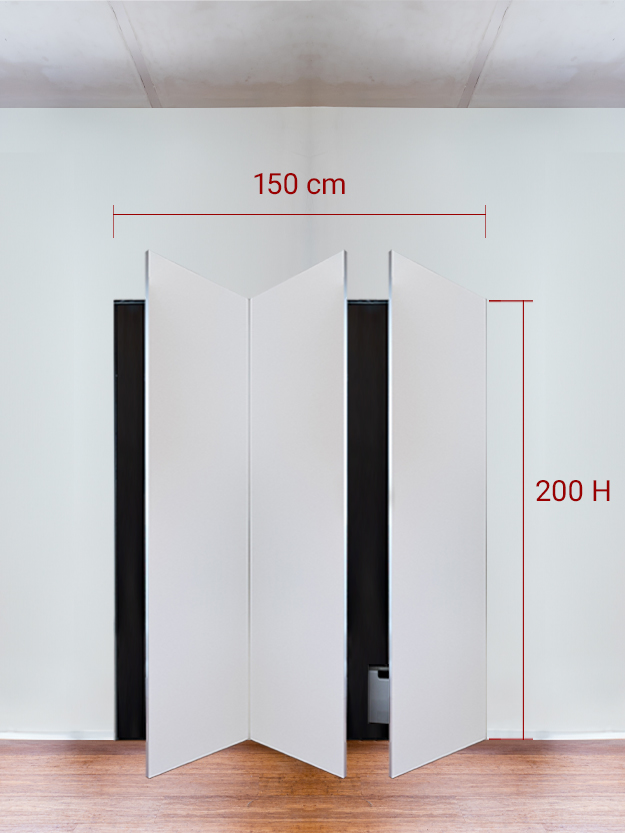 Armadio filomuro a 3 ante simmetriche cm 150×200