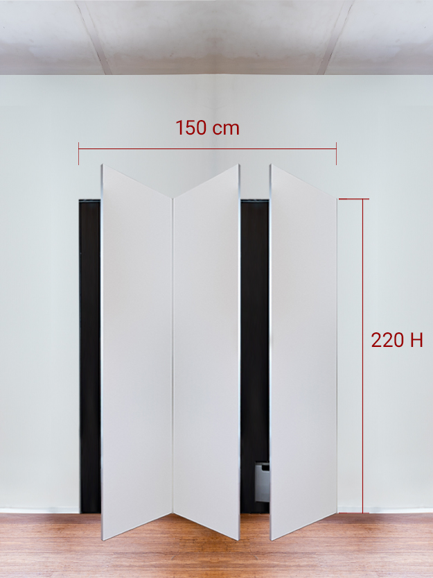 Armadio filomuro a 3 ante simmetriche cm 150×220