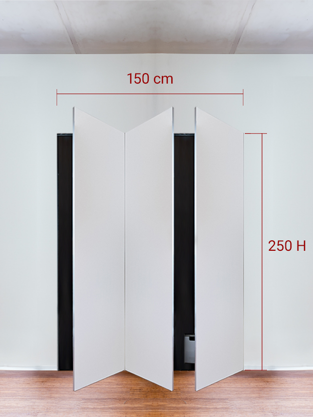 Armadio filomuro a 3 ante simmetriche cm 150×250