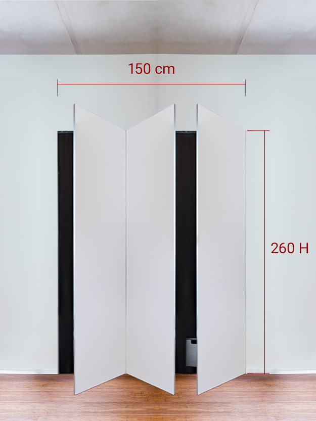 Armadio filomuro a 3 ante simmetriche cm 150×260