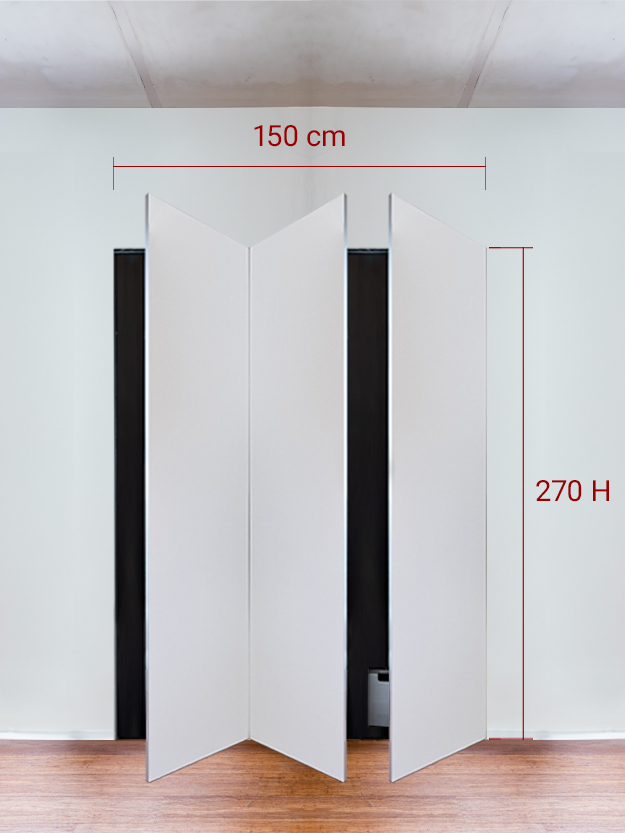 Armadio filomuro a 3 ante simmetriche cm 150×270