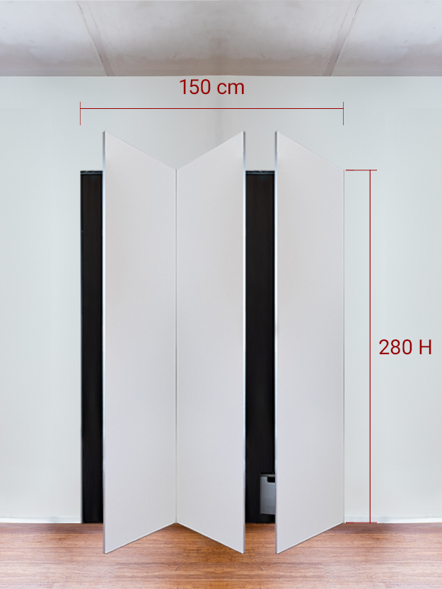 Armadio filomuro a 3 ante simmetriche cm 150×280