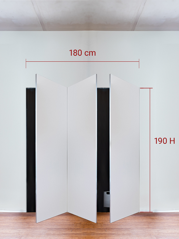 Armadio filomuro a 3 ante simmetriche cm 180×190