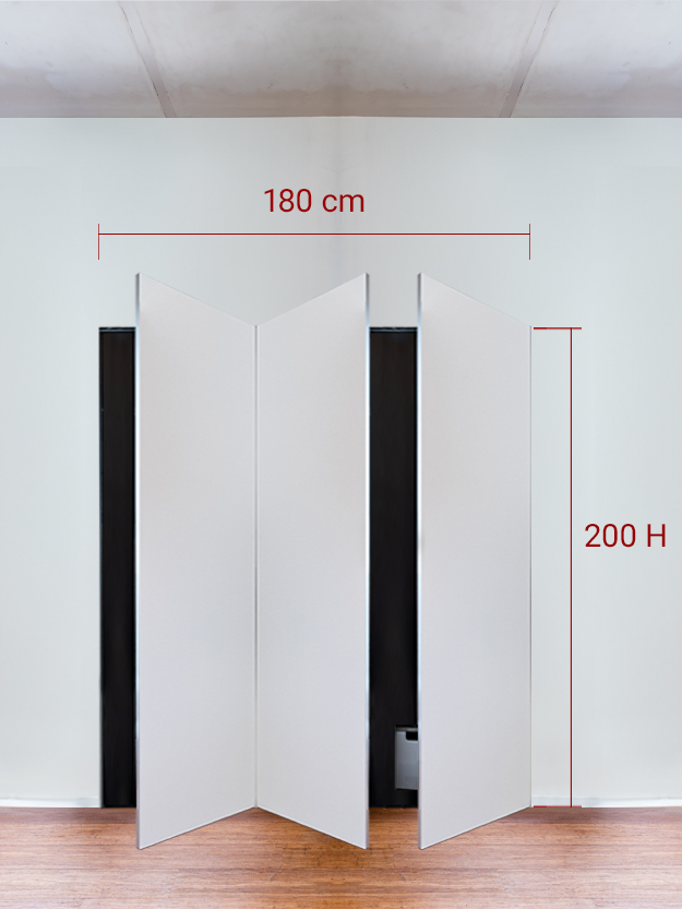 Armadio filomuro a 3 ante simmetriche cm 180×200