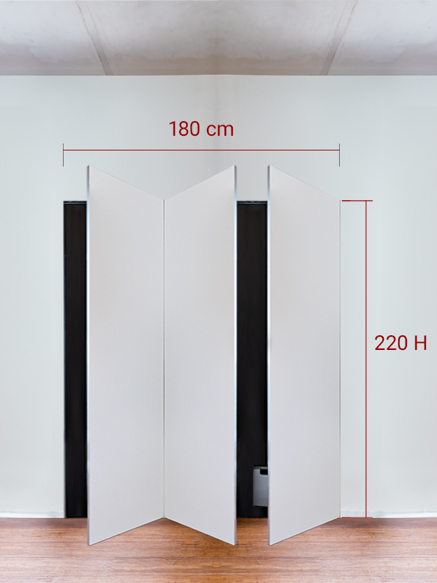 Armadio filomuro a 3 ante simmetriche cm 180×220