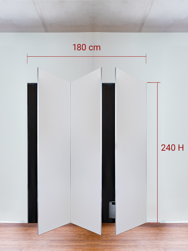 Armadio filomuro a 3 ante simmetriche cm 180×240