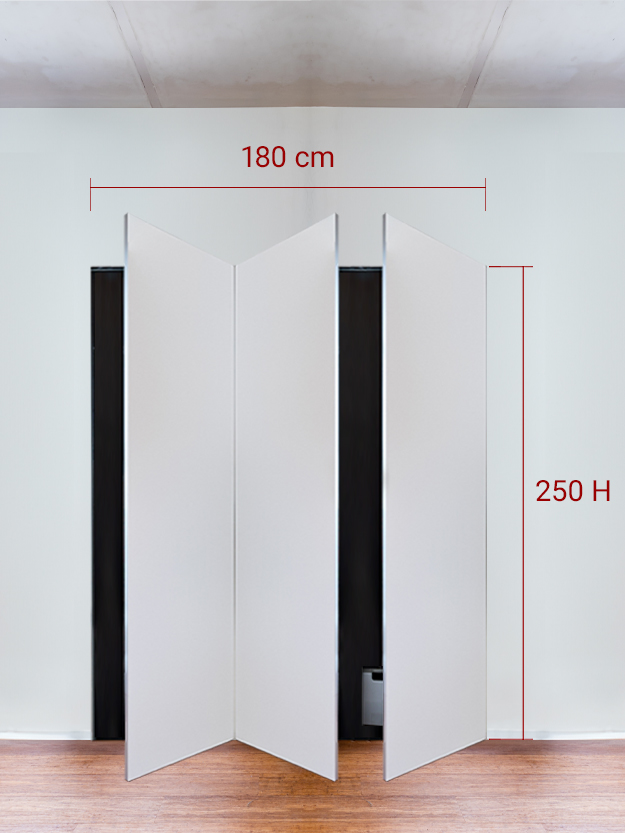 Armadio filomuro a 3 ante simmetriche cm 180×250