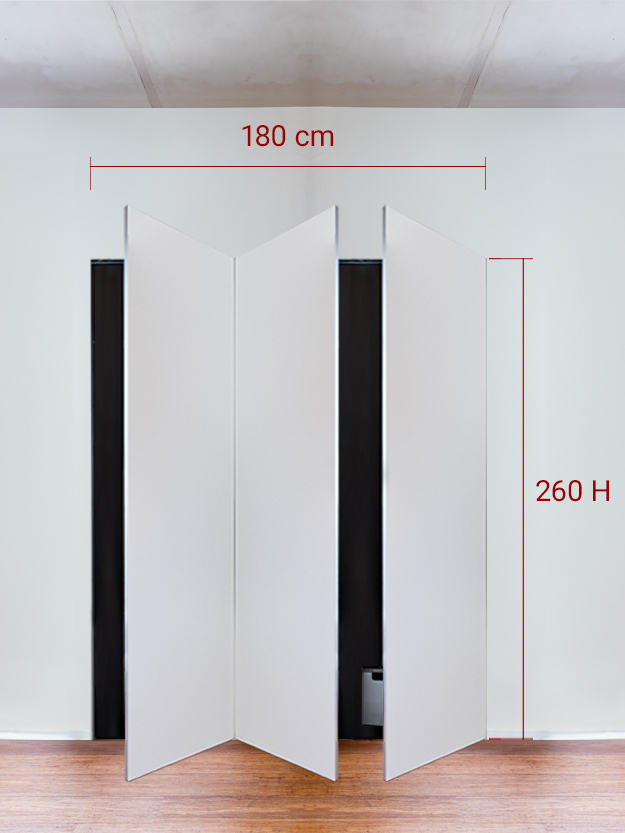 Armadio filomuro a 3 ante simmetriche cm 180×260