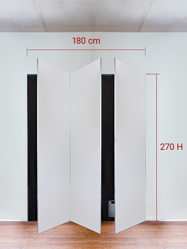 Armadio filomuro a 3 ante simmetriche cm 180×270