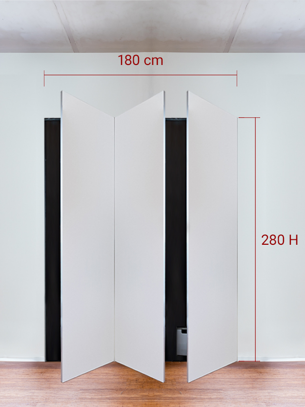 Armadio filomuro a 3 ante simmetriche cm 180×280