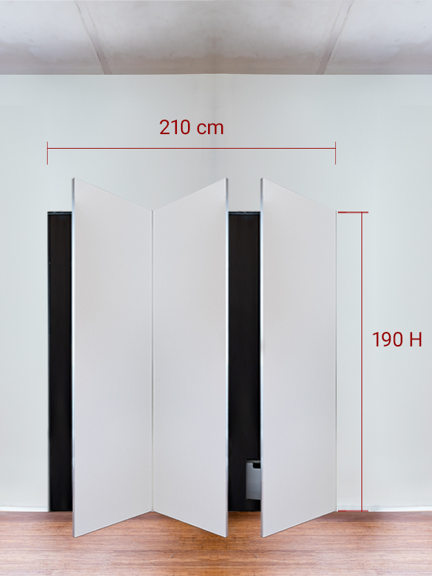 Armadio filomuro a 3 ante simmetriche cm 210×190