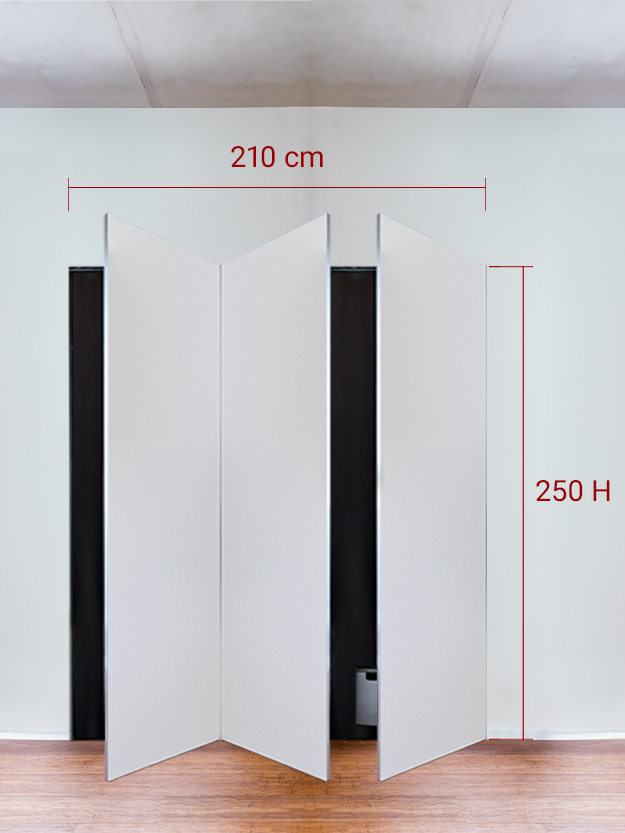 Armadio filomuro a 3 ante simmetriche cm 210×250