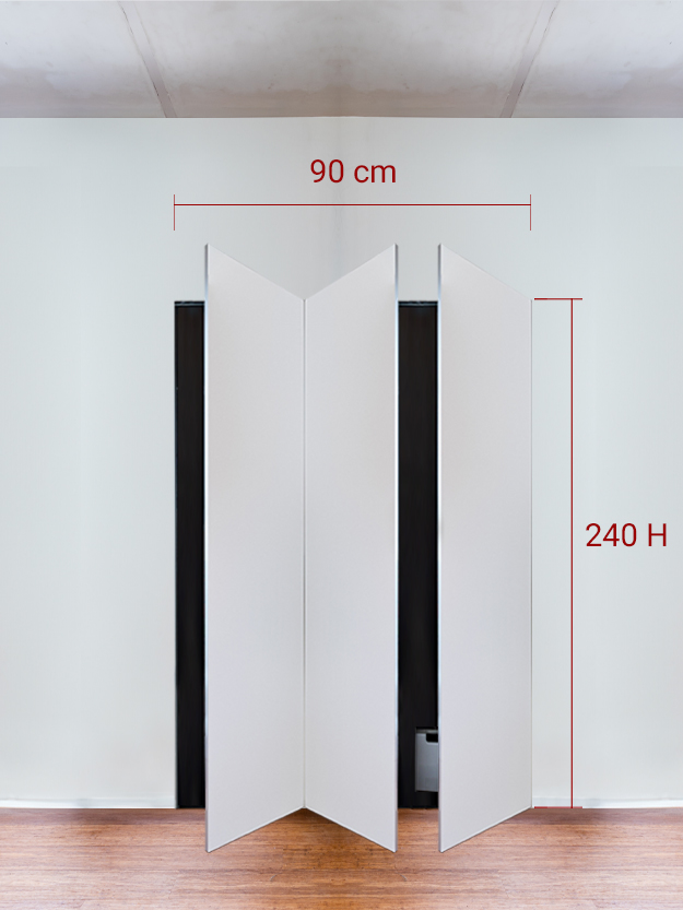 Armadio filomuro a 3 ante simmetriche cm 90×240