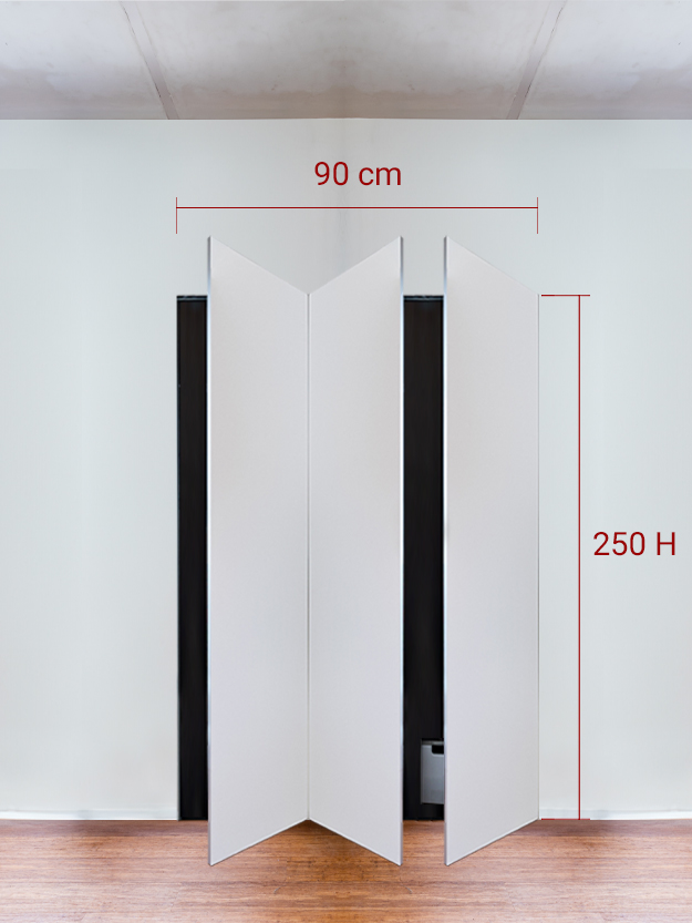 Armadio filomuro a 3 ante simmetriche cm 90×250