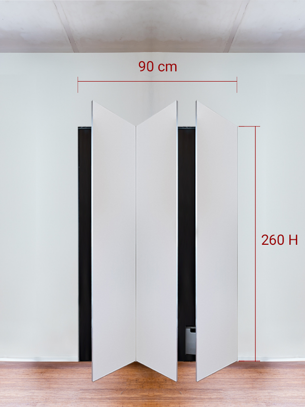 Armadio filomuro a 3 ante simmetriche cm 90×260