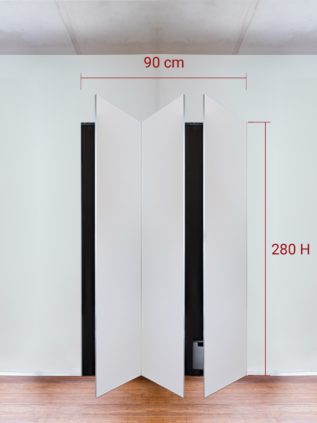 Armadio filomuro a 3 ante simmetriche cm 90×280