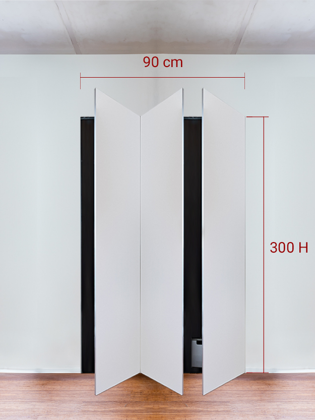 Armadio filomuro a 3 ante simmetriche cm 90×300