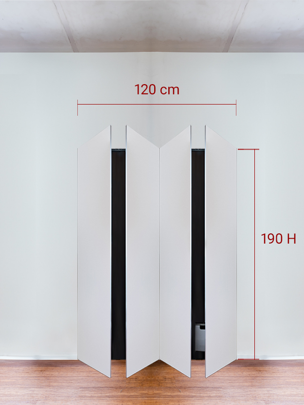 Armadio filomuro a 4 ante simmetriche cm 120×190