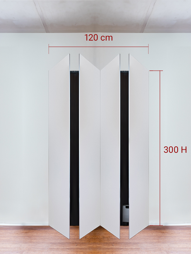 Armadio filomuro a 4 ante simmetriche cm 120×300