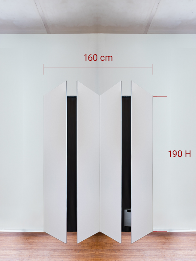 Armadio filomuro a 4 ante simmetriche cm 160×190