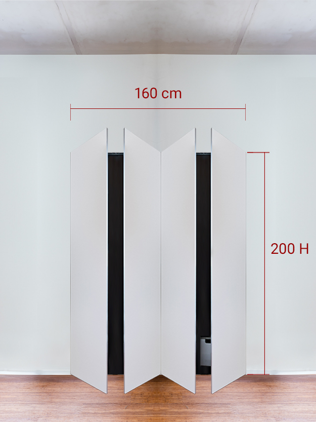 Armadio filomuro a 4 ante simmetriche cm 160×200