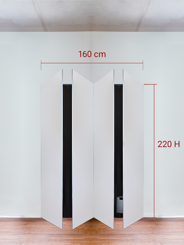 Armadio filomuro a 4 ante simmetriche cm 160×220