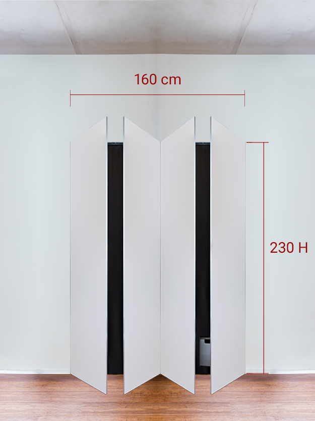 Armadio filomuro a 4 ante simmetriche cm 160×230