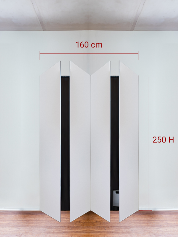 Armadio filomuro a 4 ante simmetriche cm 160×250