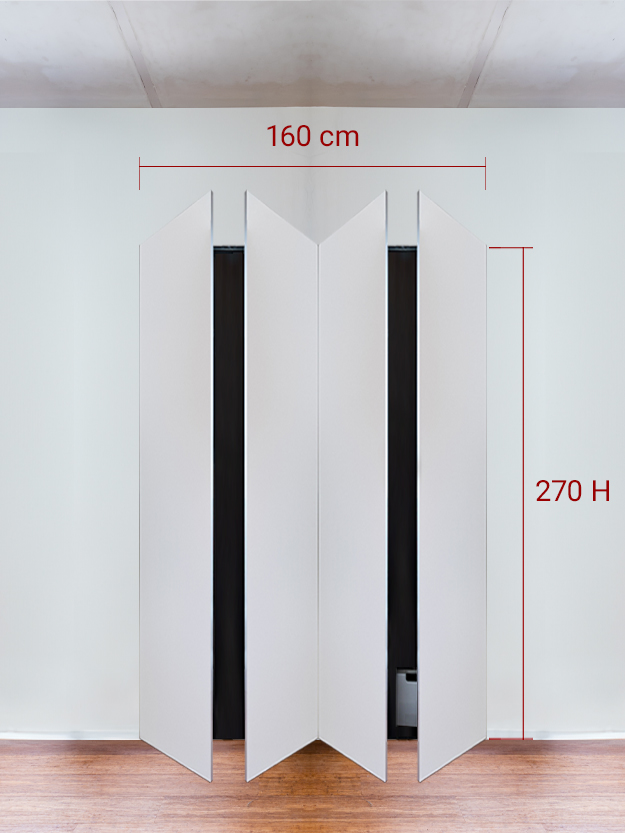 Armadio filomuro a 4 ante simmetriche cm 160×270