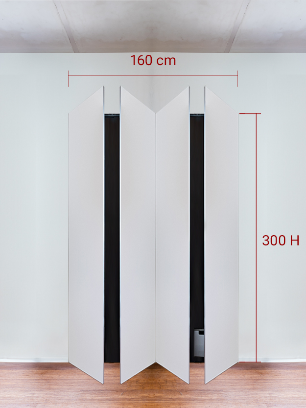 Armadio filomuro a 4 ante simmetriche cm 160×300