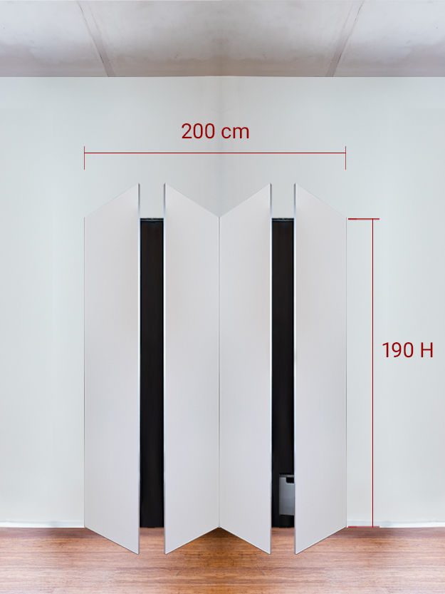 Armadio filomuro a 4 ante simmetriche cm 200×190