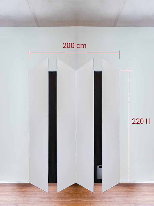 Armadio filomuro a 4 ante simmetriche cm 200×220